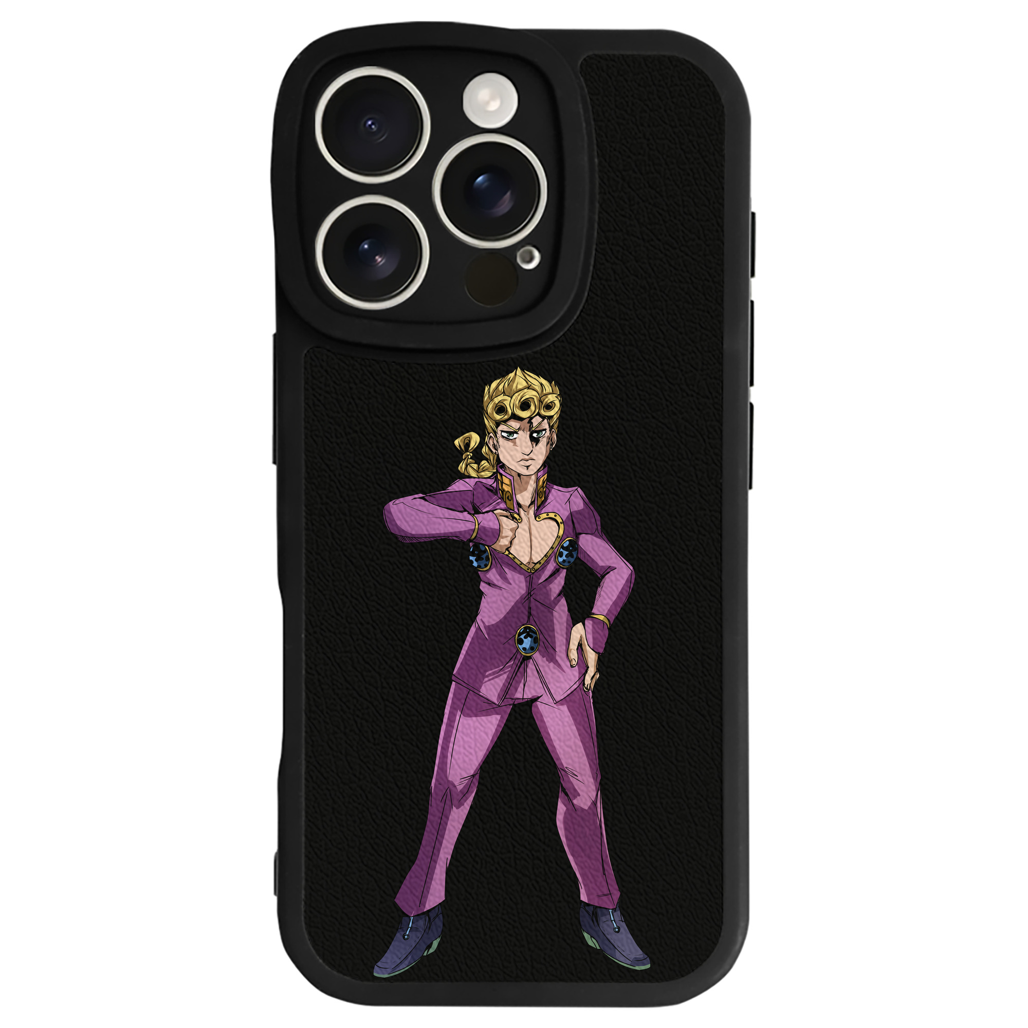 （画像用） ジョジョの奇妙な冒険 ジョルノ?ジョバァーナ JoJo's Bizarre Adventure Giorno Giovanna 【iPhone 16シリーズ対応】シリコンスマホケース（レザー調） 材質：シリコン